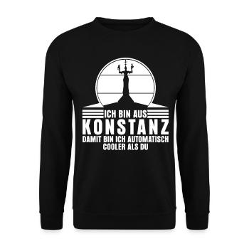 Konstanz Bodensee Urlaub Konstanzer - Unisex Pullover - Schwarz - Vorne - Alina (178cm) & Michal (187cm)