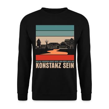 Konstanz Bodensee Witz Konstanzer - Unisex Pullover - Schwarz - Vorne - Alina (178cm) & Michal (187cm)
