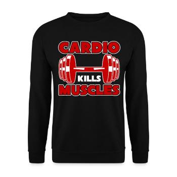 Bodybuilder Cardio Strongman - Unisex Sweatshirt - black - Front - Alina (178cm) & Michal (187cm)