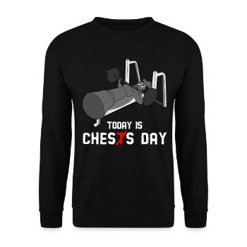 Bodybuilder Chess Fitness Strongman - Sweat-shirt Unisexe - noir - Devant - Alina (178cm) & Michal (187cm)