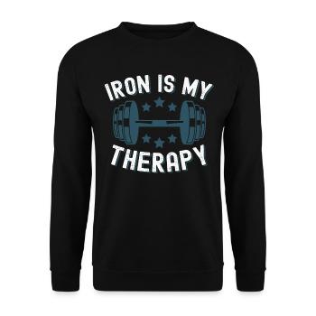 Bodybuilder Gym Fitness Dumbbell Strongman - Sweat-shirt Unisexe - noir - Devant - Alina (178cm) & Michal (187cm)