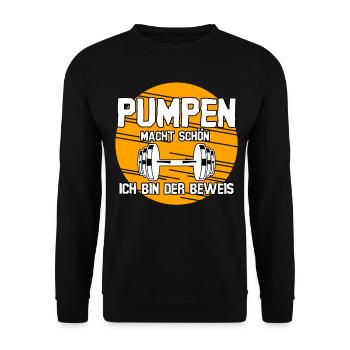 Bodybuilder Gym Strongman Bodybuilding - Unisex Pullover - Schwarz - Vorne - Alina (178cm) & Michal (187cm)