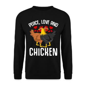 Chickens Chicken Farmer Chicken coop Chicken - Unisex Sweatshirt - black - Front - Alina (178cm) & Michal (187cm)