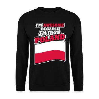 Pologne Pole Polska Drapeau polonais - Sweat-shirt Unisexe - noir - Devant - Alina (178cm) & Michal (187cm)