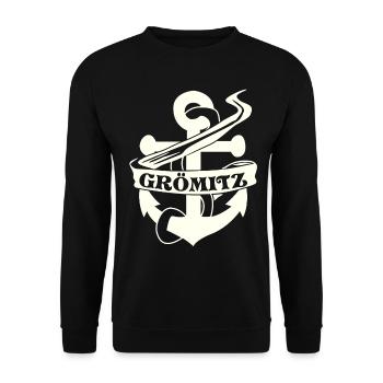 Grömitz Anker - Unisex Pullover - Schwarz - Vorne - Alina (178cm) & Michal (187cm)