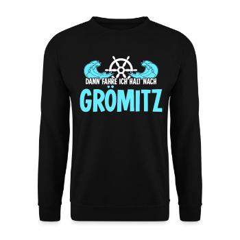 Grömitz Urlaub - Unisex Pullover - Schwarz - Vorne - Alina (178cm) & Michal (187cm)