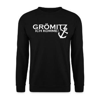 Grömitz ich komme - Unisex Pullover - Schwarz - Vorne - Alina (178cm) & Michal (187cm)