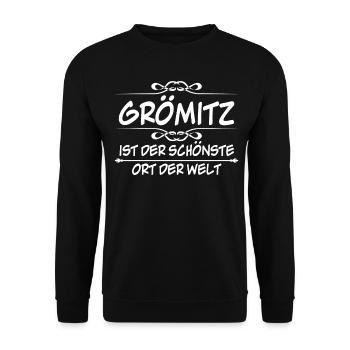 Grömitz Ostsee - Unisex Pullover - Schwarz - Vorne - Alina (178cm) & Michal (187cm)