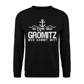 Grömitz Spruch - Unisex Pullover - Schwarz - Vorne - Alina (178cm) & Michal (187cm)