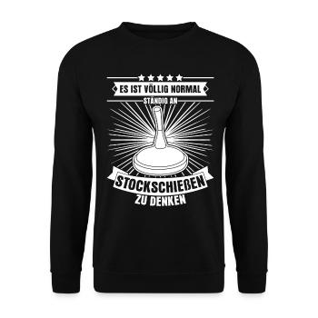 Eisstock Stockschütze Stockschießen - Unisex Pullover - Schwarz - Vorne - Alina (178cm) & Michal (187cm)