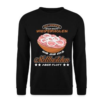Mettbrötchen Mettigel Mett - Unisex Pullover - Schwarz - Vorne - Alina (178cm) & Michal (187cm)