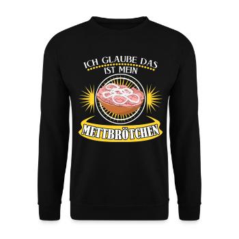 Mettigel Mettbrötchen Hackfleisch Mett - Unisex Pullover - Schwarz - Vorne - Alina (178cm) & Michal (187cm)