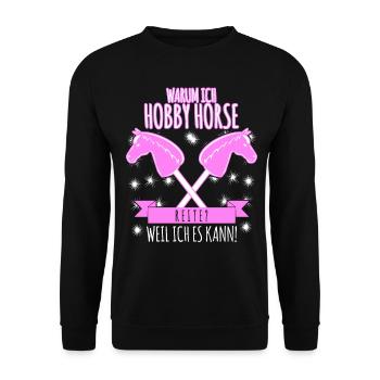 Hobby Horse Steckenpferd Hobbyhorse - Unisex Pullover - Schwarz - Vorne - Alina (178cm) & Michal (187cm)