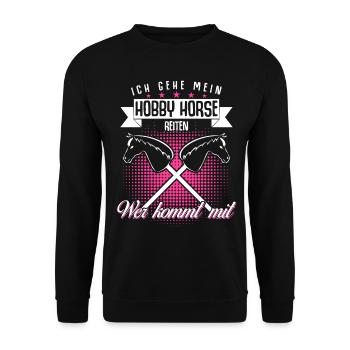Hobby Horse Hobbyhorsing Hobbyhorse - Unisex Pullover - Schwarz - Vorne - Alina (178cm) & Michal (187cm)