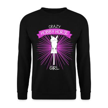 Hobby Horse Girl Hobbyhorsing Hobbyhorse - Sweat-shirt Unisexe - noir - Devant - Alina (178cm) & Michal (187cm)