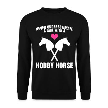 Hobby Horse Girl Rider Hobbyhorse - Sweat-shirt Unisexe - noir - Devant - Alina (178cm) & Michal (187cm)