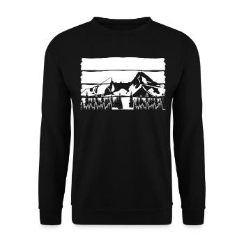 Watzmann Watzmann Massif - Unisex Sweatshirt - black - Front - Alina (178cm) & Michal (187cm)