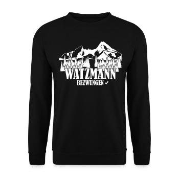 Watzmann Bergsteiger Watzmannmassiv - Unisex Pullover - Schwarz - Vorne - Alina (178cm) & Michal (187cm)