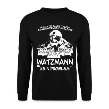 Watzmann Wandern Witz Watzmannmassiv - Unisex Pullover - Schwarz - Vorne - Alina (178cm) & Michal (187cm)