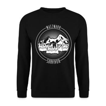 Watzmann Survivor Watzmann Massif - Unisex Sweatshirt - black - Front - Alina (178cm) & Michal (187cm)