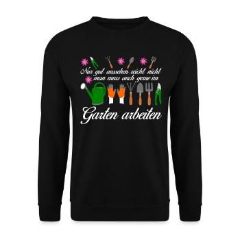 Garten Galabau Galabauer Gärtner - Unisex Pullover - Schwarz - Vorne - Alina (178cm) & Michal (187cm)