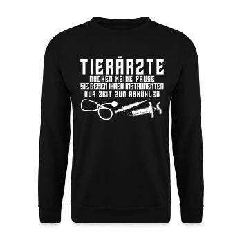 Tierarzt Tiermedizin Tierärztin - Unisex Pullover - Schwarz - Vorne - Alina (178cm) & Michal (187cm)