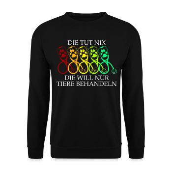 Tierärztin Veterinärin Tierarztpraxis - Unisex Pullover - Schwarz - Vorne - Alina (178cm) & Michal (187cm)