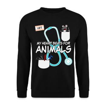 Tierarzt Veterinär Tiermedizin - Unisex Pullover - Schwarz - Vorne - Alina (178cm) & Michal (187cm)