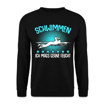 Schwimmen Schwimmer Schwimmtrainer - Unisex Pullover - Schwarz - Vorne - Alina (178cm) & Michal (187cm)