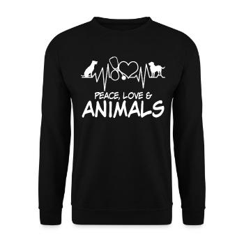 Tierarzt Veterinär Tiere Tiermedizin - Unisex Pullover - Schwarz - Vorne - Alina (178cm) & Michal (187cm)