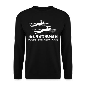 Schwimmtrainer Schwimmen Schwimmer - Unisex Pullover - Schwarz - Vorne - Alina (178cm) & Michal (187cm)
