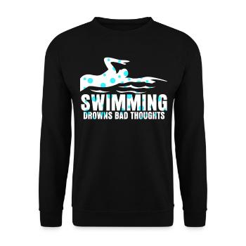 Schwimmer Spruch Schwimmtrainer - Unisex Pullover - Schwarz - Vorne - Alina (178cm) & Michal (187cm)