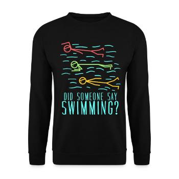 Schwimmer Schwimmtrainer Schwimmbad - Unisex Pullover - Schwarz - Vorne - Alina (178cm) & Michal (187cm)