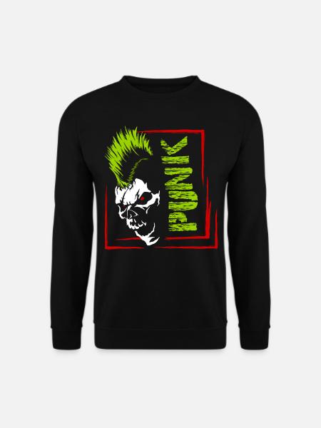 Punk Musik Punker Punkrock Irokesenschnitt Rocker - Unisex Pullover - Schwarz