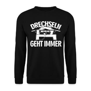 Drechseln Drechselbank Drechsler - Unisex Pullover - Schwarz - Vorne - Alina (178cm) & Michal (187cm)