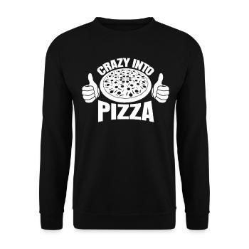 Pizza Baker Crazy into Pizza Pizzaria - Unisex Sweatshirt - black - Front - Alina (178cm) & Michal (187cm)