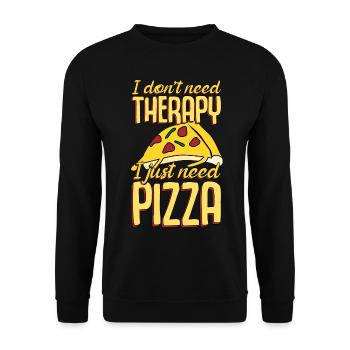 Pizza Pizza Baker funny Pizzaria - Unisex Sweatshirt - black - Front - Alina (178cm) & Michal (187cm)