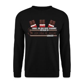 Schokolade Vollmilchschokolade - Unisex Pullover - Schwarz - Vorne - Alina (178cm) & Michal (187cm)