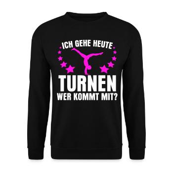 Turnen Gymnastik Turnerin - Unisex Pullover - Schwarz - Vorne - Alina (178cm) & Michal (187cm)