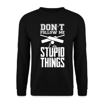 Blague de cricket Cricketers Balle de cricket - Sweat-shirt Unisexe - noir - Devant - Alina (178cm) & Michal (187cm)