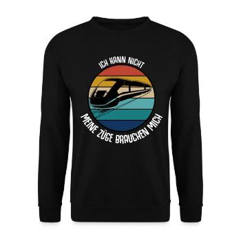 Fahrdienstleiter Spruch Züge Zugführer - Unisex Pullover - Schwarz - Vorne - Alina (178cm) & Michal (187cm)
