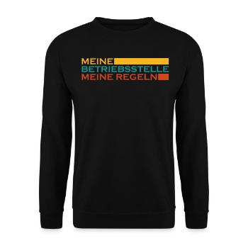 Fahrdienstleiter Witz Betriebsstelle - Unisex Pullover - Schwarz - Vorne - Alina (178cm) & Michal (187cm)