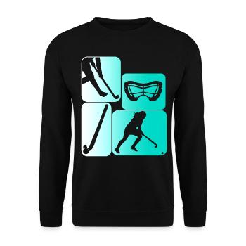 Field hockey Hockey players - Unisex Sweatshirt - black - Front - Alina (178cm) & Michal (187cm)