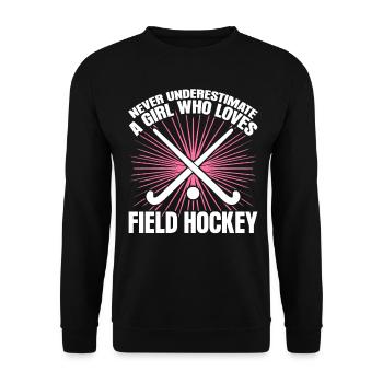 Field hockey players - Unisex Sweatshirt - black - Front - Alina (178cm) & Michal (187cm)