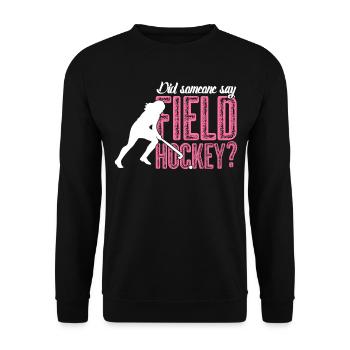 Field Hockey Girl Hockey Player - Unisex Sweatshirt - black - Front - Alina (178cm) & Michal (187cm)