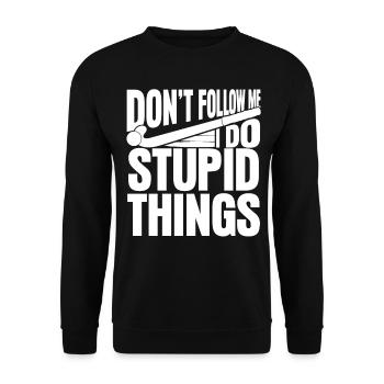 Field Hockey Joke Hockey Player - Unisex Sweatshirt - black - Front - Alina (178cm) & Michal (187cm)