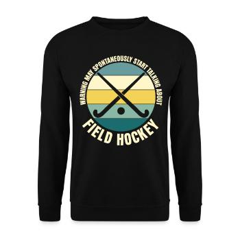 Field Hockey Retro Hockey Stick - Unisex Sweatshirt - black - Front - Alina (178cm) & Michal (187cm)