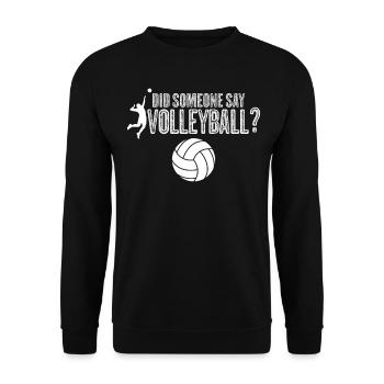 Volleyball Spruch Volleyballer - Unisex Pullover - Schwarz - Vorne - Alina (178cm) & Michal (187cm)