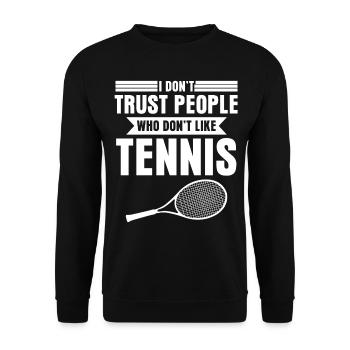 Tennis player Tennis rackets - Unisex Sweatshirt - black - Front - Alina (178cm) & Michal (187cm)