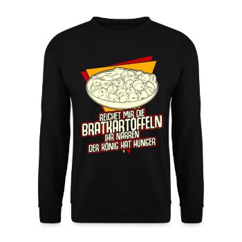Bratkartoffeln Spruch Bratkartoffel - Unisex Pullover - Schwarz - Vorne - Alina (178cm) & Michal (187cm)